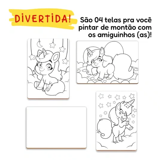Kit De Pintura Infantil Unicórnios Nig Brinquedos