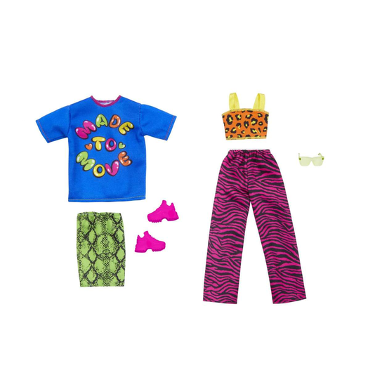 Kit de Roupas Barbie Estampa de Animal e Acessórios Mattel