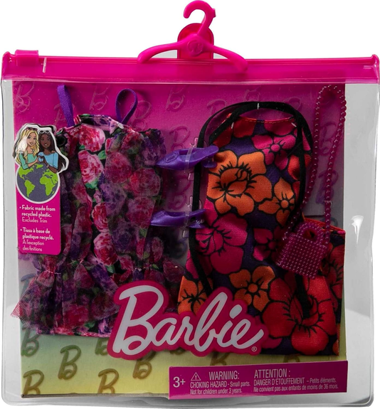 Kit de Roupas Barbie Vestidos e Acessórios Mattel