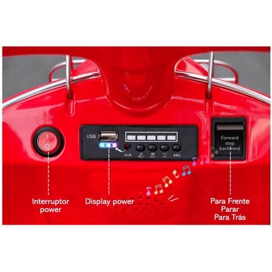 Lambreta Elétrica 6V Vermelha Bandeirante