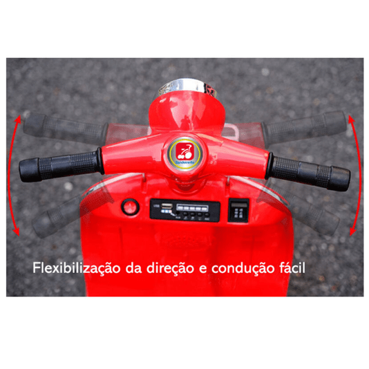 Lambreta Elétrica 6V Vermelha Bandeirante
