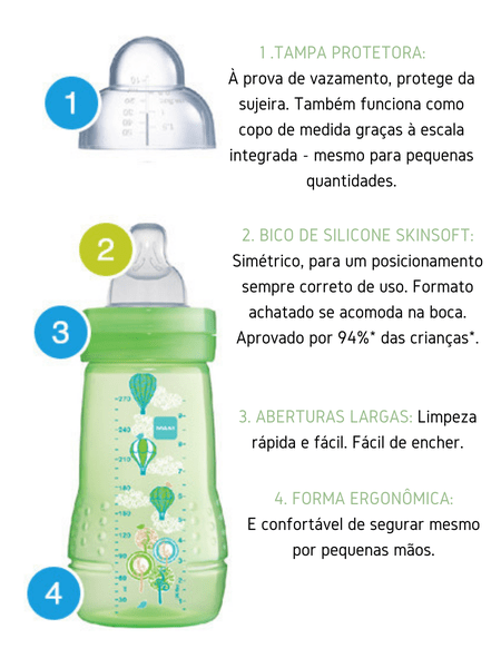 Mamadeira Easy Active 270 ml Branca MAM 