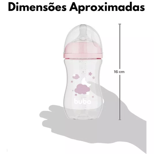 Mamadeira Easy Flow 270 ml Nuvem Rosa Buba
