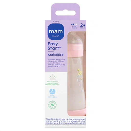 Mamadeira Easy Start 260 ml Rosa MAM