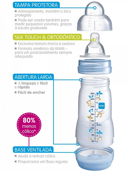 Mamadeira Easy Start 260 ml Lilás MAM