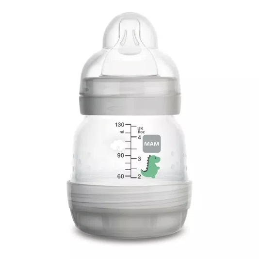 Mamadeira Easy Start Anticólica Cinza Embalagem Dupla 130 ML e 260 ML MAM