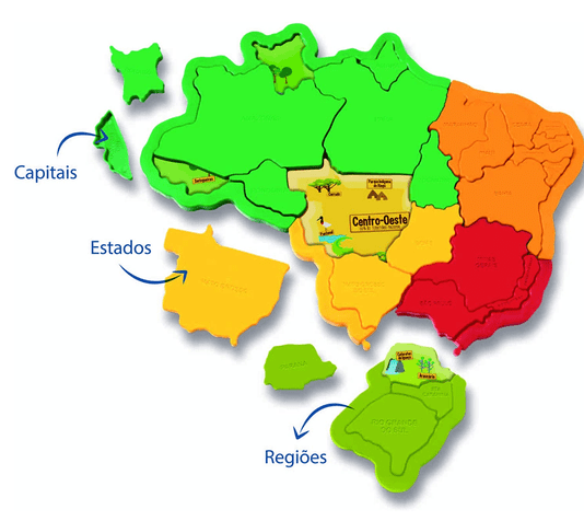 Mapa do Brasil 3D Plástico Elka 