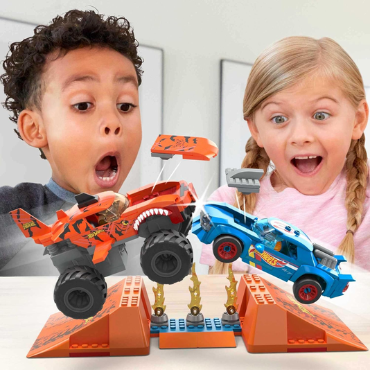 Monster Trucks Smash & Crash Tubarão Tigre Mega Bloks Mattel