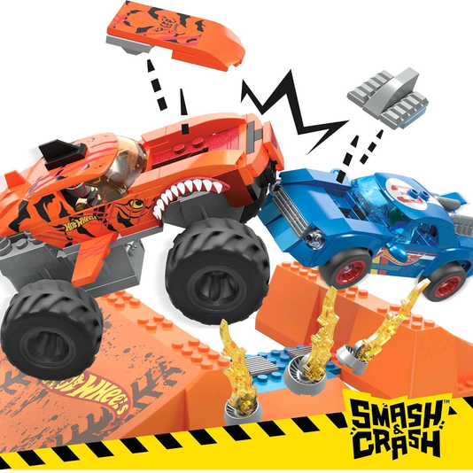 Monster Trucks Smash & Crash Tubarão Tigre Mega Bloks Mattel