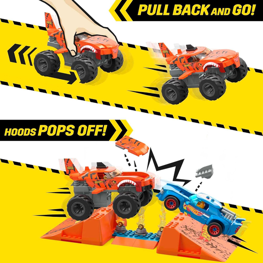 Monster Trucks Smash & Crash Tubarão Tigre Mega Bloks Mattel