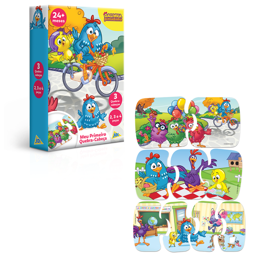 Meu Primeiro Quebra Cabeça Galinha Pintadinha 2-3-4 Peças Toyster