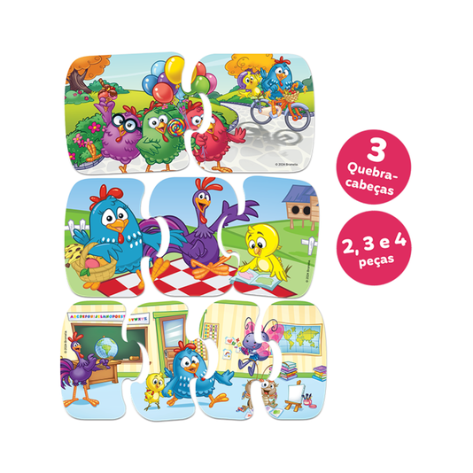 Meu Primeiro Quebra Cabeça Galinha Pintadinha 2-3-4 Peças Toyster