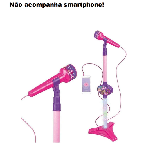Microfone com Pedestal Barbie Barão Toys 