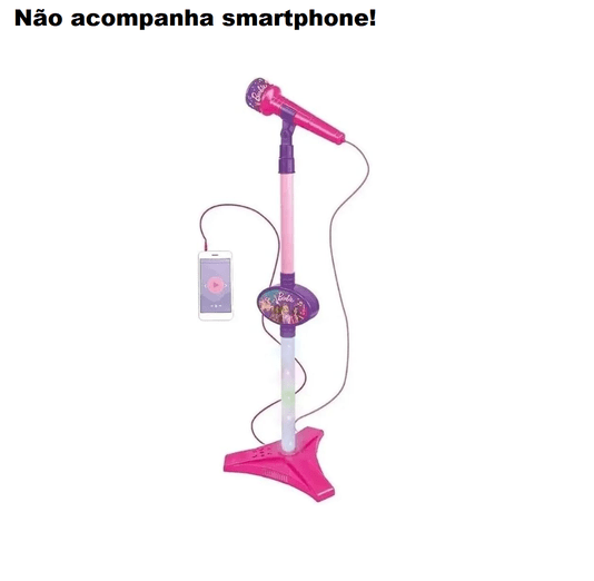 Microfone com Pedestal Barbie Barão Toys 