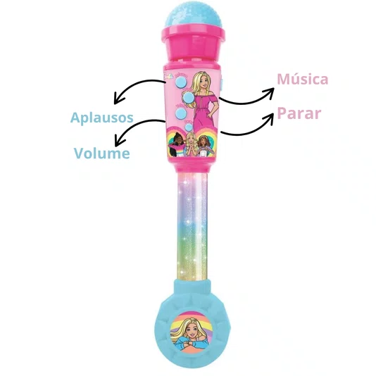 Microfone Rainbow Barbie Fun 