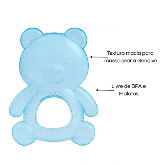 Mordedor com Água Ursinho Azul Buba
