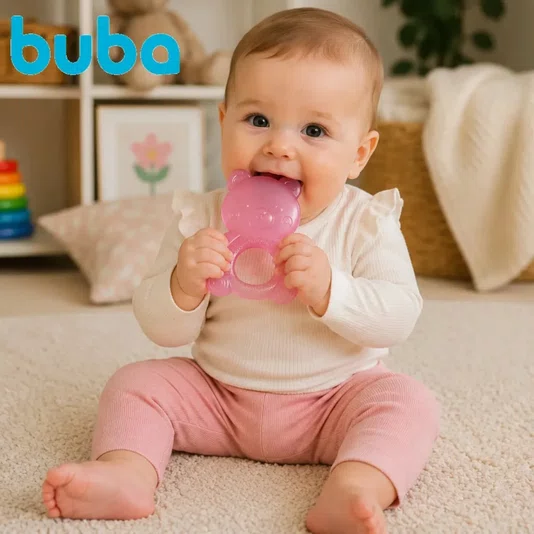Mordedor com Água Ursinho Rosa Buba 
