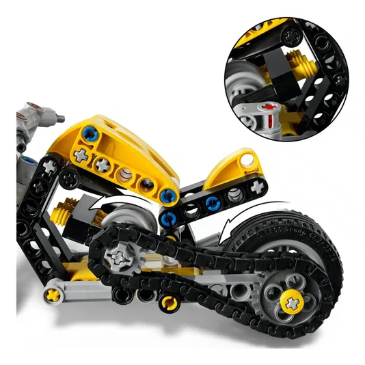 Motocicleta Amarela Lego Technic 