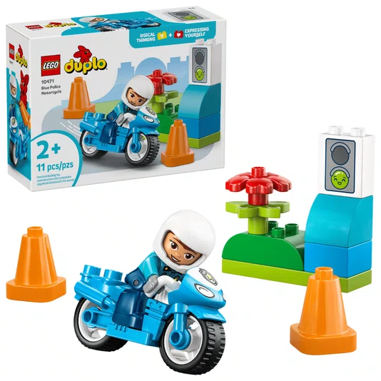 Motocicleta da Polícia Azul Lego Duplo