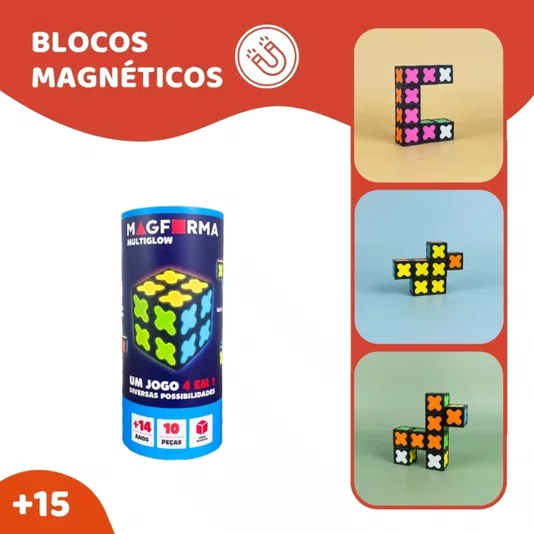 Multi Glow 10 Peças MagForma Steam Toy 