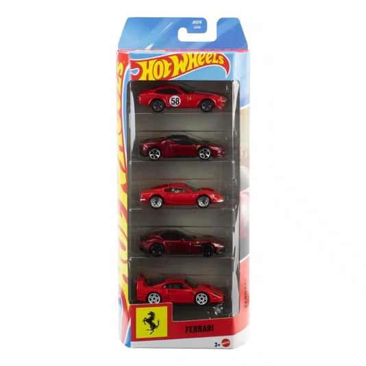 Pack Hot Wheels 5 Carros Ferrari 1:64 Mattel