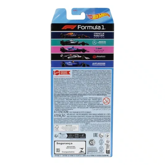 Pack Hot Wheels 5 Carros Fórmula 1 Mattel 