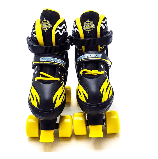 Patins Infantil Quad Ajustável Turma da Aventura Preto Com Acessórios 34/37 Unitoys