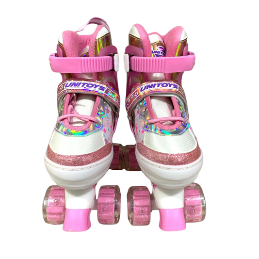 Patins Quad Sereia Rosa com Luz 34-37 Unitoys 