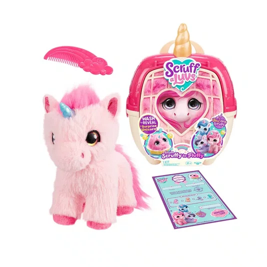Pelúcia Adotados Scruff a Luvs Unicórnio Surpresa Fun 