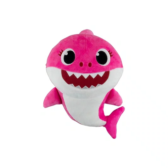 Pelúcia Baby Shark 30cm Mommy Shark Rosa com Sons Sunny