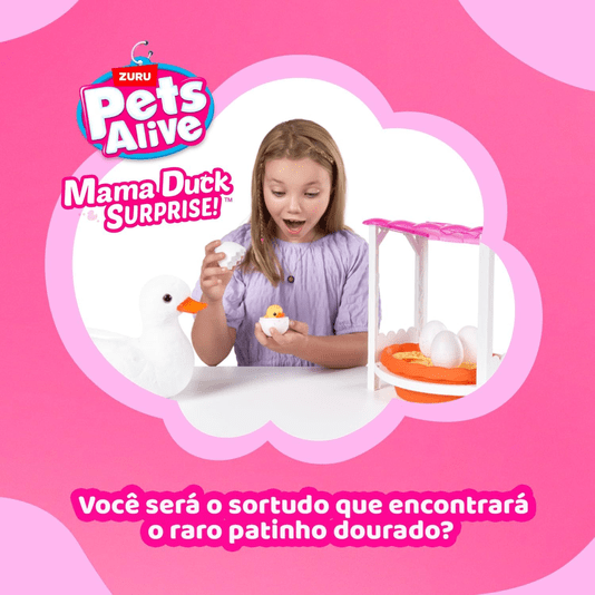 Pelúcia Interativa Pets Alive Mama Duck Surprise Candide 