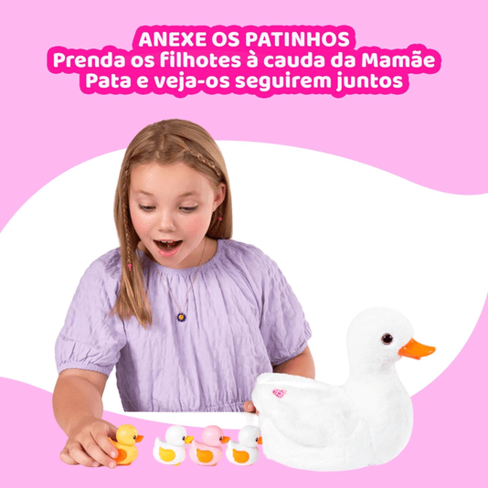 Pelúcia Interativa Pets Alive Mama Duck Surprise Candide 