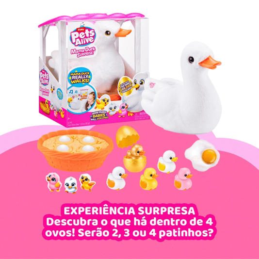 Pelúcia Interativa Pets Alive Mama Duck Surprise Candide 