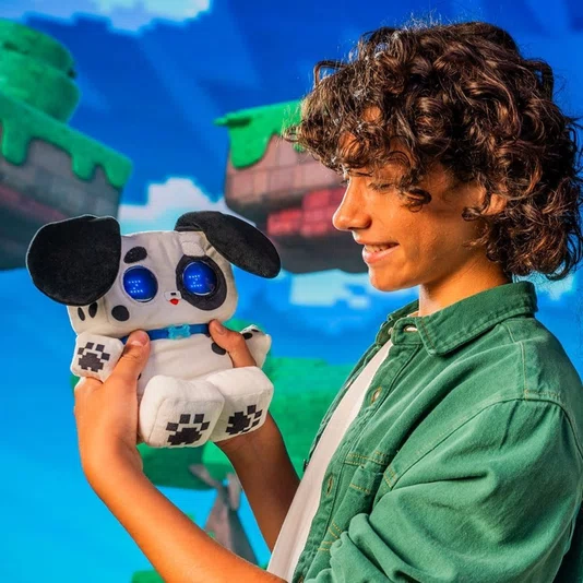 Pelúcia Interativa Pixel Hugs Rexel Preto e Branco Multikids