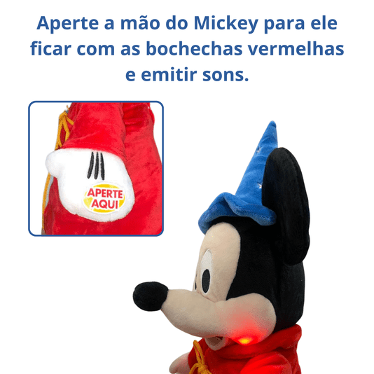 Pelúcia Mickey Fantasia com Luz e Som Disney Multikids