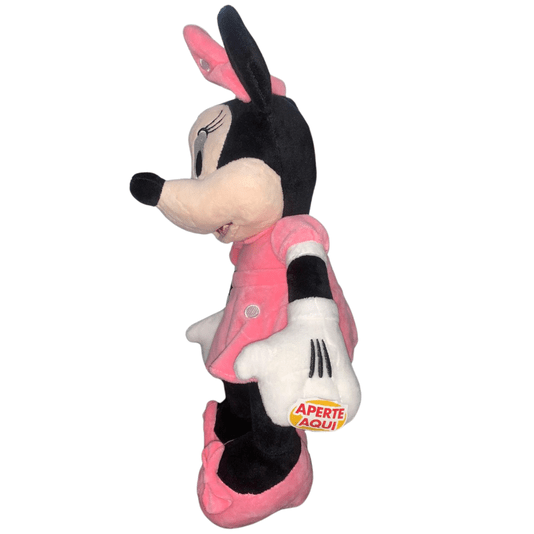 Pelúcia Minnie Vestido Rosa Com Luz e Som Disney Multikids