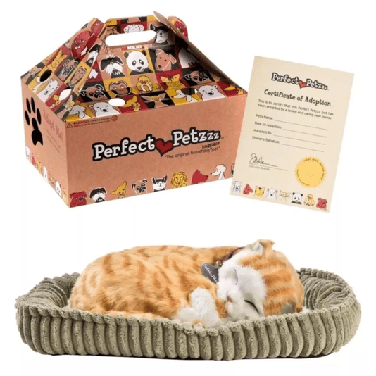Pelúcia Que Respira Gato Malhado Laranja Me Adote Perfect Petzzz