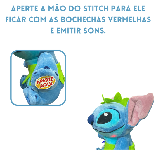 Pelúcia Stitch Hula Hula Com Luz e Som Disney Multikids