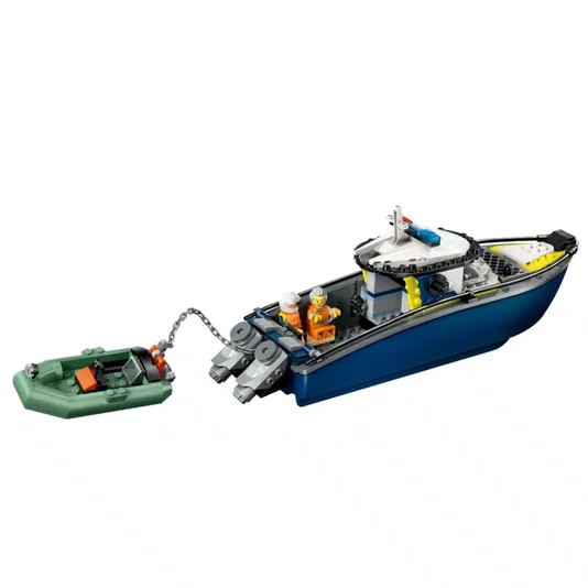Perseguição com Barco da Polícia Lego City 
