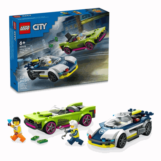 Perseguição de Carro da Polícia e Muscle Car Lego City