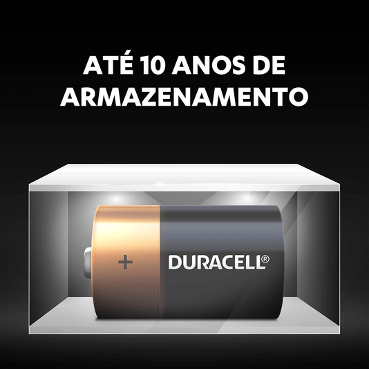Pilha Alcalina D com 2 Unidades Duracell