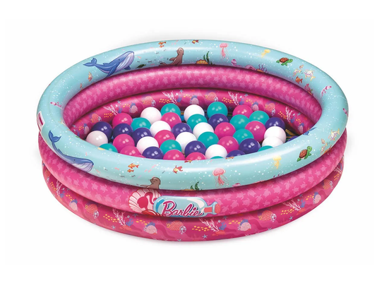 Piscina de Bolinha Inflável com 25 Bolinhas Coloridas Barbie Fun