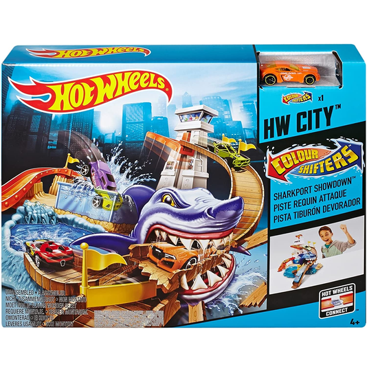 Pista Ataque do Tubarão Hot Wheels City Mattel Fátima Criança