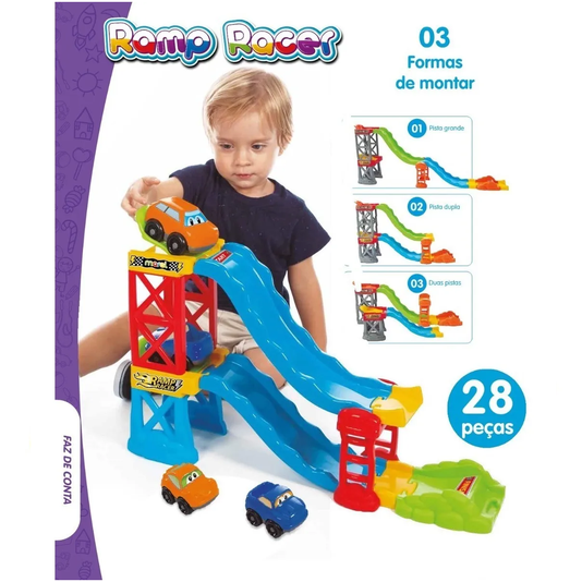 Pista Com 2 Carrinhos Ramp Racer 28 Peças Maral