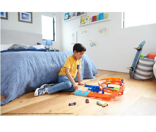 Pista Corrida em Circuito Circular Hot Action Hot Wheels Mattel