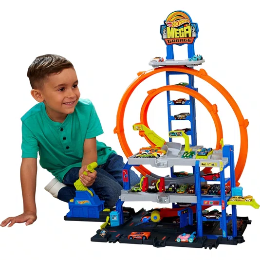 Pista Hot Wheels City Garagem Mega Loop Speed Snap Track System Mattel 