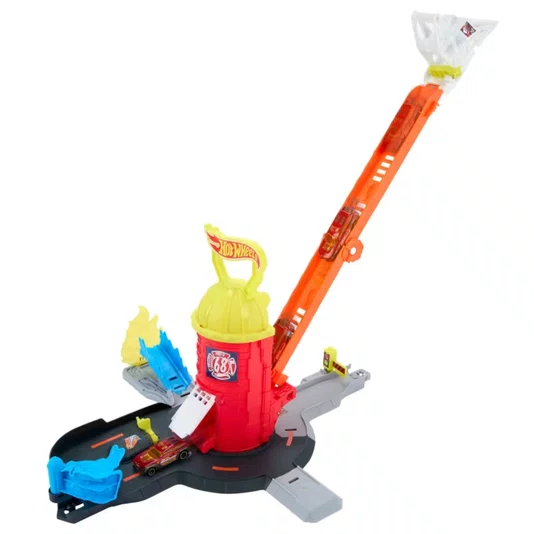 Pista Hot Wheels City Super Quartel dos Bombeiros Speed Snap Track System Mattel