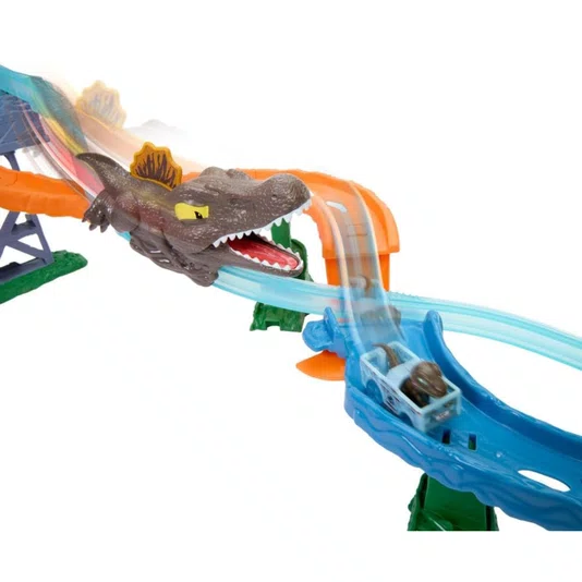 Pista Hot Wheels Racerverse Spinosaurus vs Velociraptor Jurassic World Rebirth Mattel