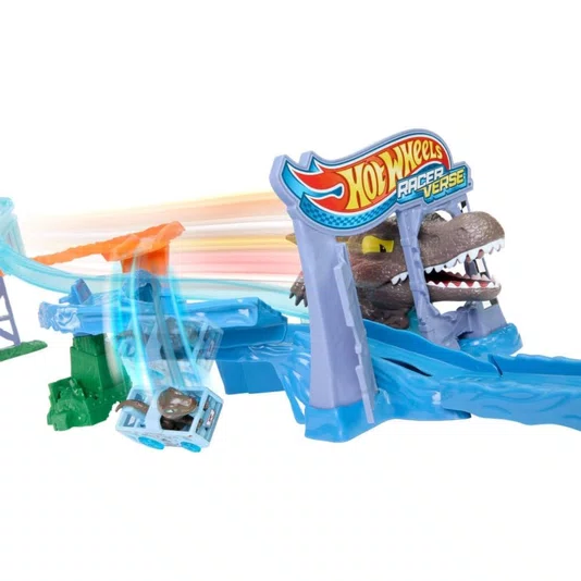 Pista Hot Wheels Racerverse Spinosaurus vs Velociraptor Jurassic World Rebirth Mattel
