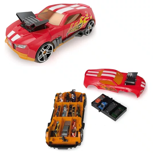 Porta Carrinho Radical 2 em 1 Vermelho Hot Wheels Fun